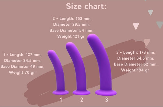 Pelvic Floor Trainer Set: 3-Piece Soft Silicone Dilators @Mascoto