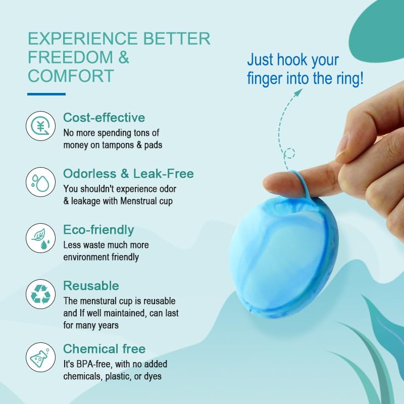 Set (Small and Large) of Reusable Menstrual Discs with Loop