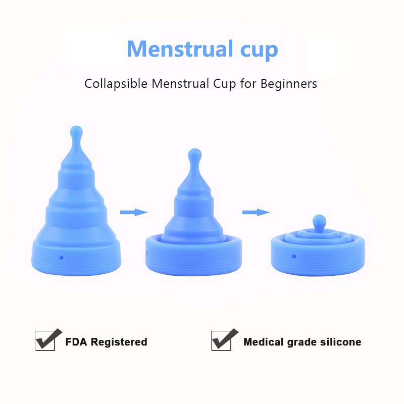 Reusable Foldable Menstrual Cup for Beginners, Made from Medical-Grade Silicone (S/L)