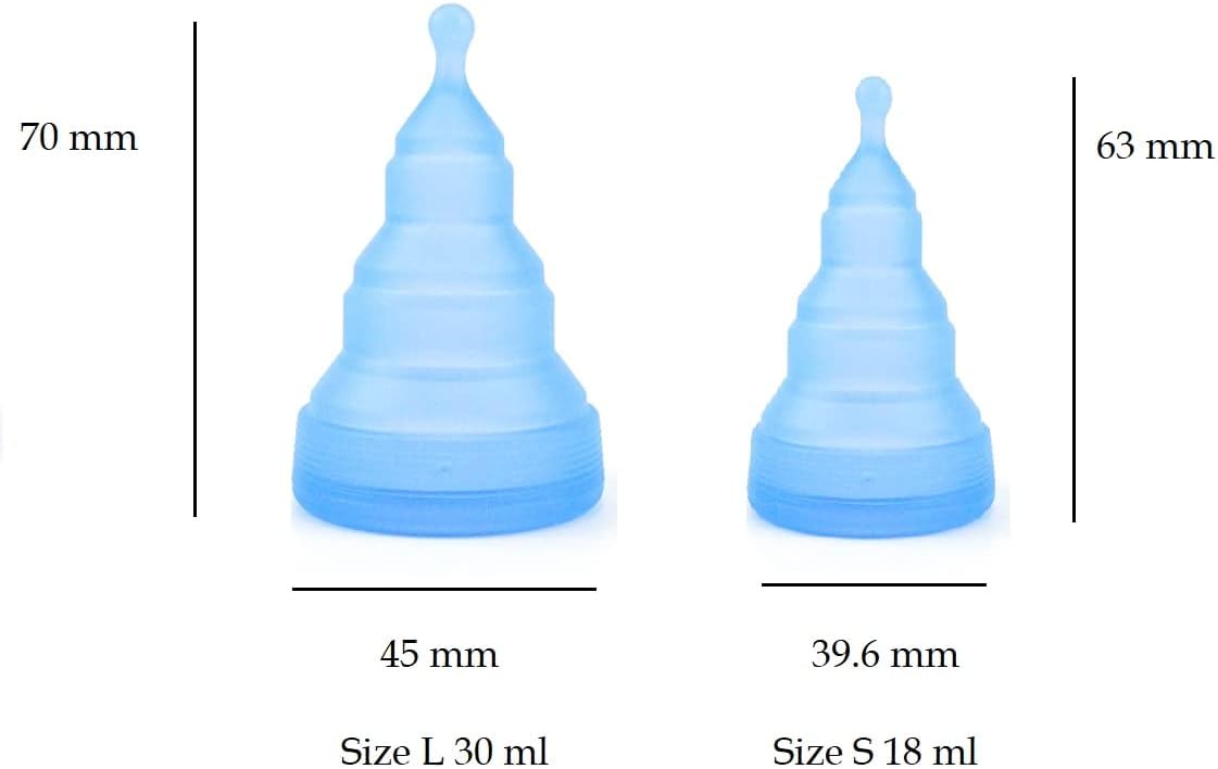 Reusable Foldable Menstrual Cup for Beginners, Made from Medical-Grade Silicone (S/L)