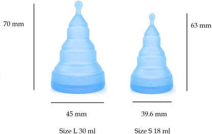 Reusable Foldable Menstrual Cup for Beginners, Made from Medical-Grade Silicone (S/L)