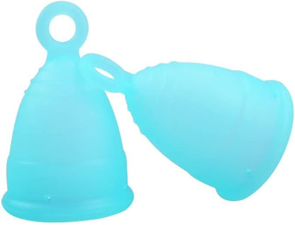 Reusable Menstrual Cup with Ring, Made from Medical-Grade Silicone, Ultra Comfortable, BPA Free, Tampon and Pad Alternative (L/S/XS)