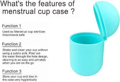 Portable Reusable Menstrual Cup Steriliser | Storage Case and Microwave Steamer Steriliser | Suitable for Menstrual Discs