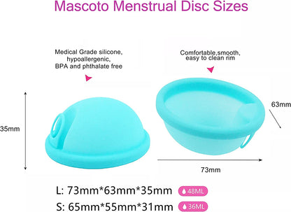 Reusable Menstrual Disc with Loop from Medical-Grade Silicone, Flat-fit Cup, Petal Thin