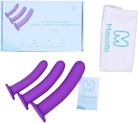 Pelvic Floor Trainer Set: 3-Piece Soft Silicone Dilators @Mascoto