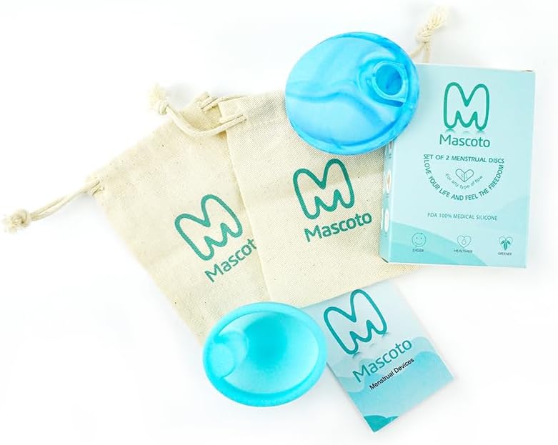 Set  (Small and Large) of Reusable Menstrual Discs with Loop