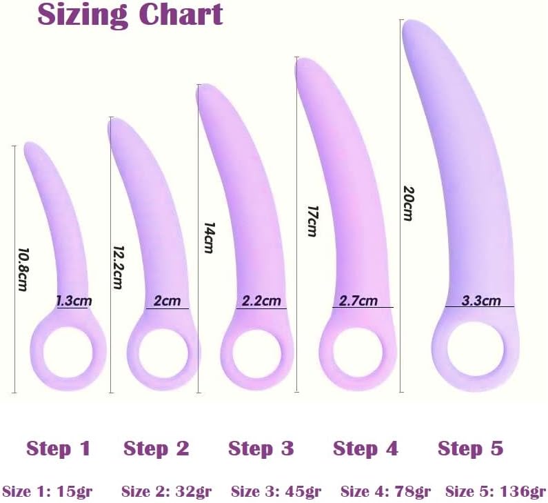 Pelvic Floor Trainer: 5-Piece Set of Soft Silicone Muscle Dilators (MascotoM®)